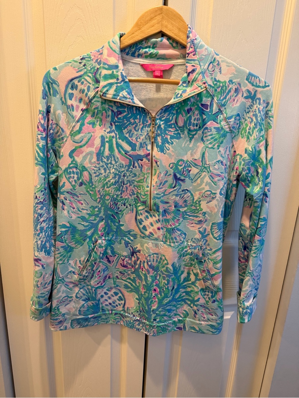 Lilly Pulitzer Pink, Aqua & Seafoam Print Pullover